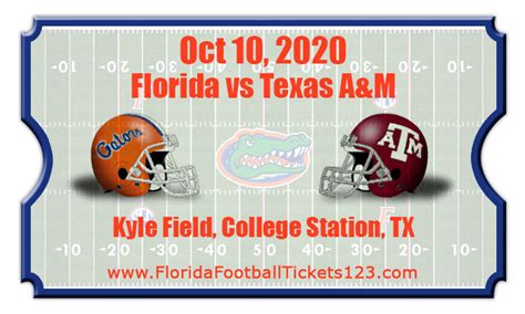 Florida Gators Vs Texas A M Aggies Football Tickets