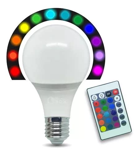 L Mpada Led Colorida Muda Cor Controle Remoto Rgb Bivolt Mercadolivre