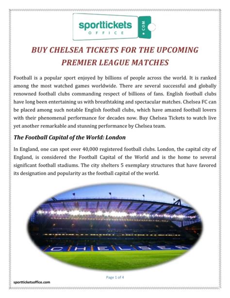 Ppt Tickets For English Premier League Powerpoint Presentation Free