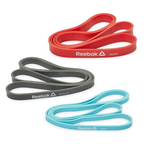 Reebok Super Band Kit 3 Pack Light Medium And Heavy Resistance Bands Included