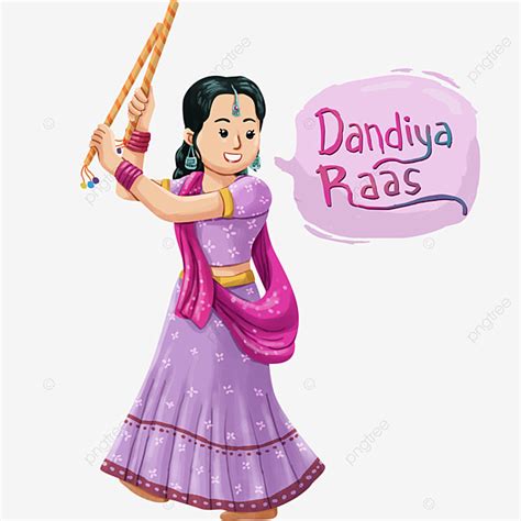 Dandiya Raas Clipart Transparent PNG Hd Dandiya Raas Lady Illustration