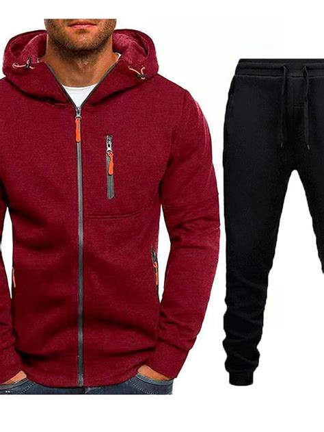 Mens Tracksuit Sweatsuit Zip Hoodie Sweatshirt Hoodie Jacket Jogging