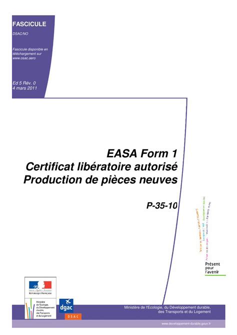 Pdf Easa Form Certificat Lib Ratoire Autoris Production De