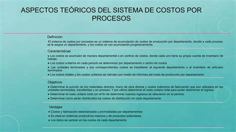 Sistema De Costos Por Procesos PPT