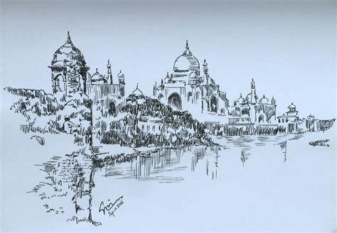 My Soul On Canvas మనః ఫలకం: Taj Mahal - a sketch...