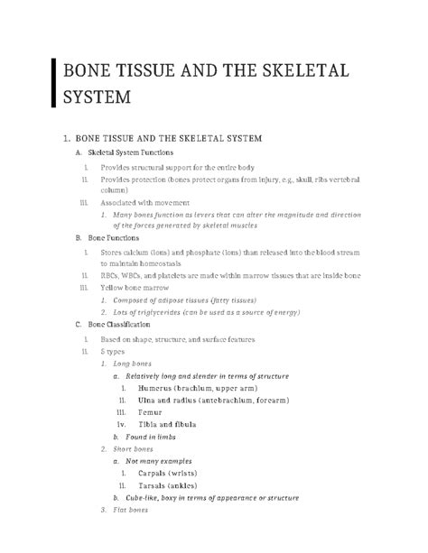 Chapter Bone Tissue And The Skeletal System Bone Tissue And The