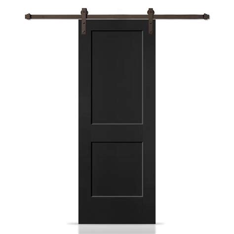 CALHOME 36 In X 80 In Black Painted MDF Solid Core 2 Panel Shaker