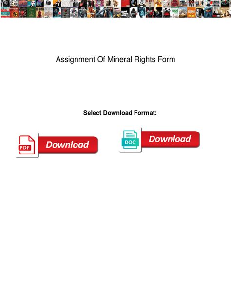 Fillable Online Assignment Of Mineral Rights Form Assignment Of