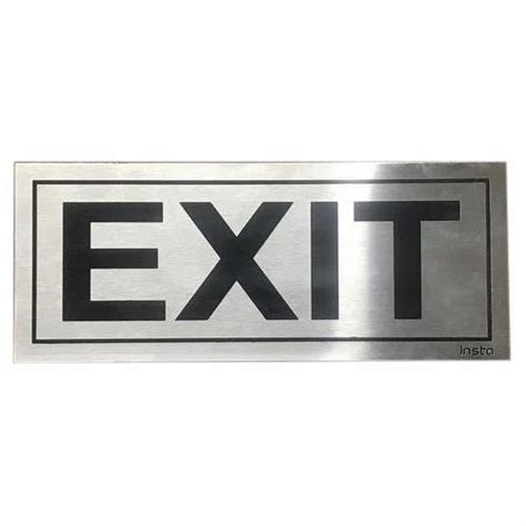 Stainless Steel Exit Safety Sign Board In Mumbai Id 20002670248