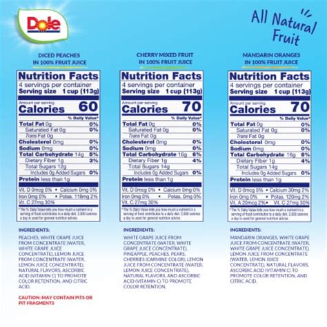 Dole Fruit Bowls In 100 Juice Cups Variety Pack 12 Ct 4 Oz King