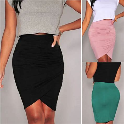 Sexy Women Package Hip Asymmetry Skirt Office Ol Bodycon Slim High