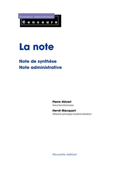 SOLUTION La Note Note De Synth Se Note Administrative Studypool