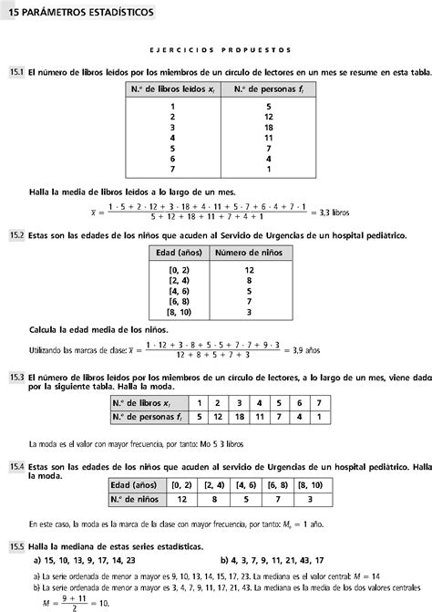 Par Metros Estad Sticos Ejercicios Resueltos De Secundaria Matem Tica