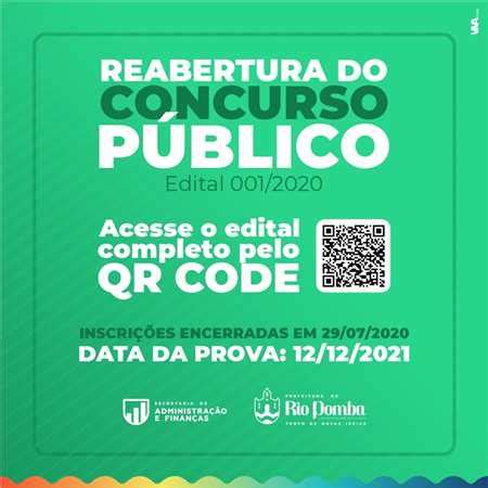 Prefeitura Municipal De Rio Pomba Reabertura Do Concurso P Blico