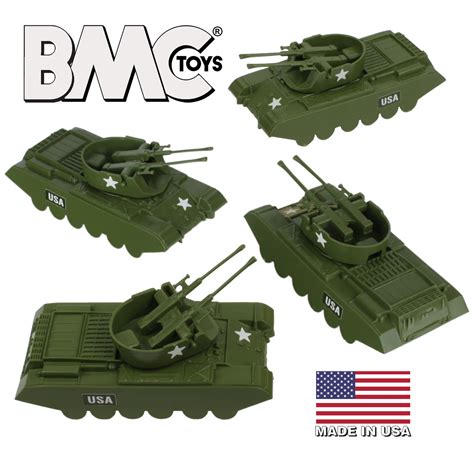 BMC Classic Anti-Aircraft Tanks OD Green Plastic Army Men Vehicles – BMC Toy Soldier Shop