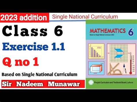 Class 6 Exercise 1 1 Q No 1 Single National Curriculum Maths Ex 1 1 SNC