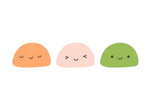 Premium Vector | Traditional Japanese rice dessert Mochi characters ...