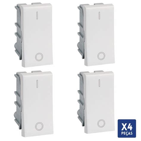 Interruptor Simples Vertical 10a 220v Placa Pialplus Branco Pial