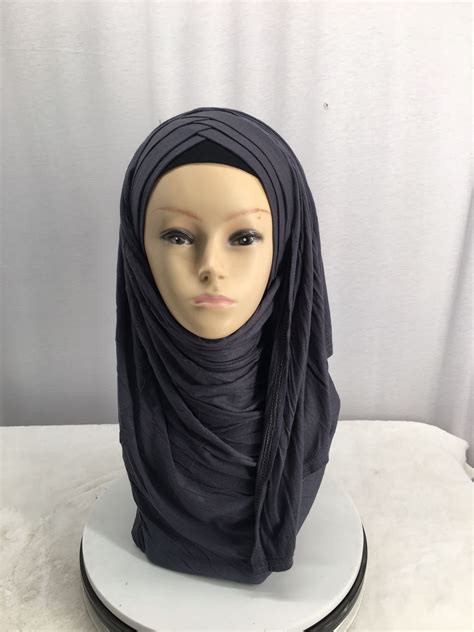 2019 Popular Islamic Muslim Instant Hijab Stretch Three Pre Stitched