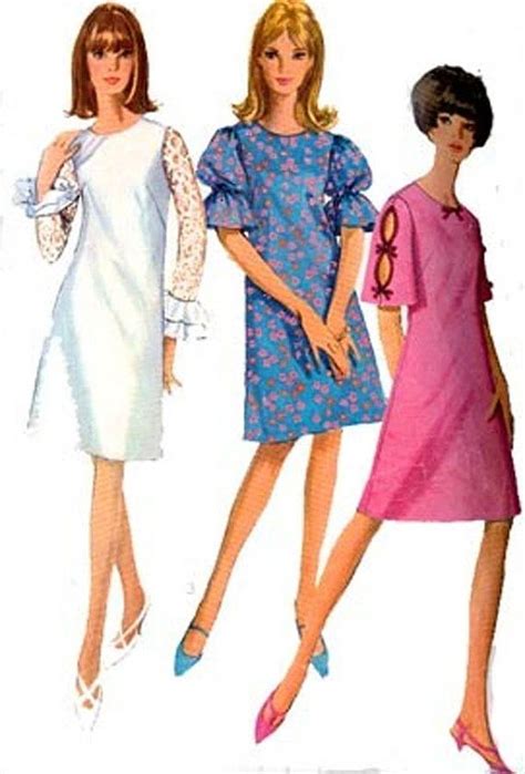 Vintage 60s Sewing Pattern Simplicity 6496 MOD A Line Dress Etsy