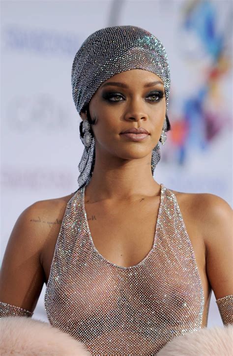 Hot Singer Rihanna Poses In A Transparent Dress 14 Photos