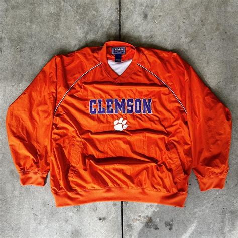Vintage Official Clemson Windbreaker Sweater... - Depop