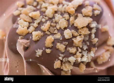 Ice Cream Chocolate Sprinkle Nuts Close Up Stock Photo Alamy