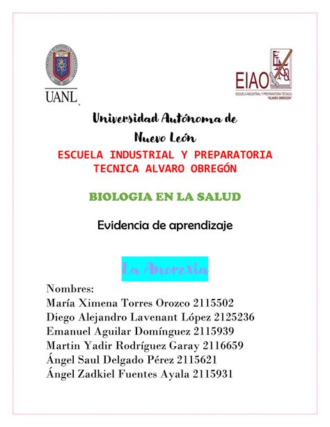 EV Biologia Reporte Evidencia de biología en la salud 2 semestre