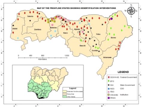 Desertification Frontline States In Nigeria Sourcejalam Et Al 2020