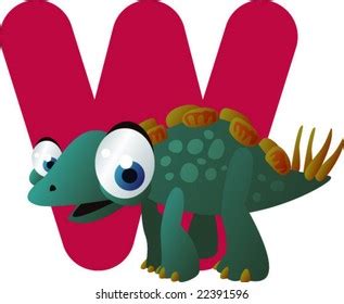 Vector Dino Alphabet W Wuerhosaurus Stock Vector Royalty Free