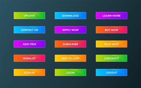 Modern Gradient Buttons In Dark Background 3012469 Vector Art At Vecteezy