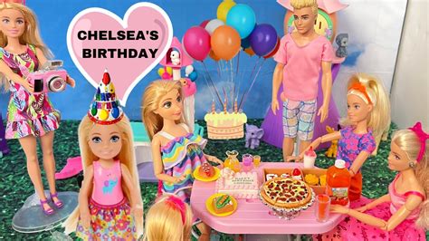 Barbie Chelsea Birthday Party Routine Barbie Rapunzel🎂🍕 Youtube