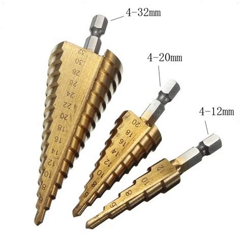 Pegasi Pc Hss Step Cone Taper Drill Bit Set Metal Hole Cutter Metric