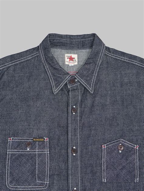 The Strike Gold 10oz Grey Slub Selvedge Denim Work Shirt