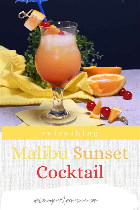 Easy Malibu Sunset Drink Recipe My Creative Manner