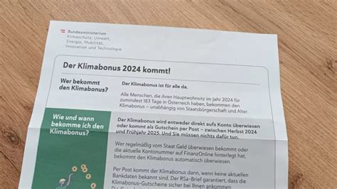 Klimabonus Kommt Ab Heute Auf Konten Von Millionen Österreichern 5