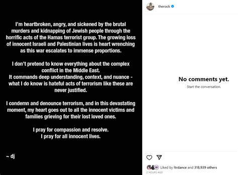 Dwayne Johnson Justin Bieber React To Escalating Israel Hamas Conflict