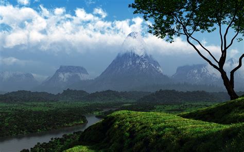 Photo Nature Mountains 3D Graphics 2560x1600