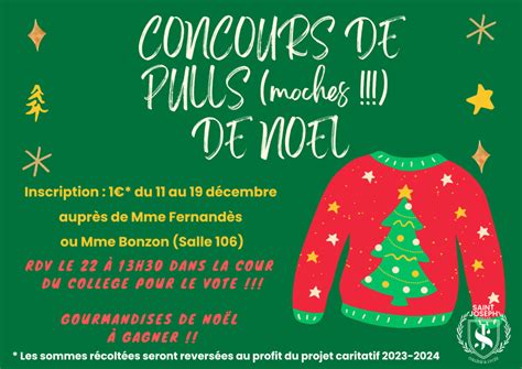 Concours Du Pull Moche De No L Ensemble Scolaire Sainte Emilie