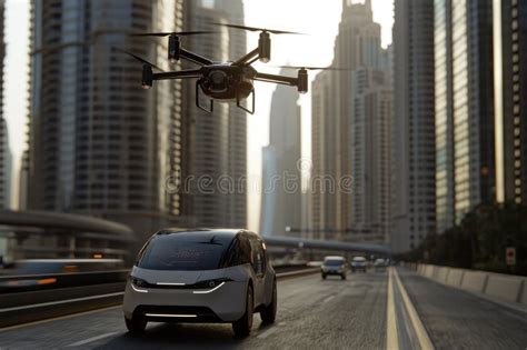 Autonomous Transport Nexus A Futuristic City Hub Featuring Flying