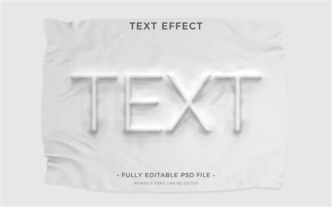 Premium PSD | White sheet with wrinkles text effect