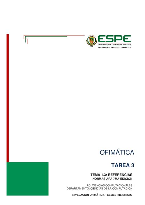 P Tarea Referencias Ofim Tica Tarea Tema Referencias Normas