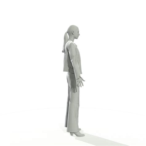 D Model Brunette Woman In Casual Clothes VR AR Low Poly Rigged CGTrader