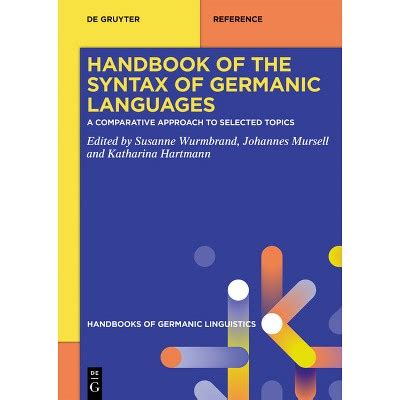 Handbook Of The Syntax Of Germanic Languages Handbooks Of Germanic