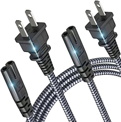 Amazon Power Cord 10 Feet 2 Pack AC Power Cable 18AWG 7A