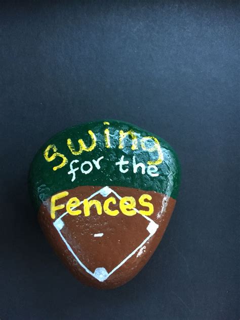 Baseball Painted Rock Baseball Painting Painted Rocks Rock