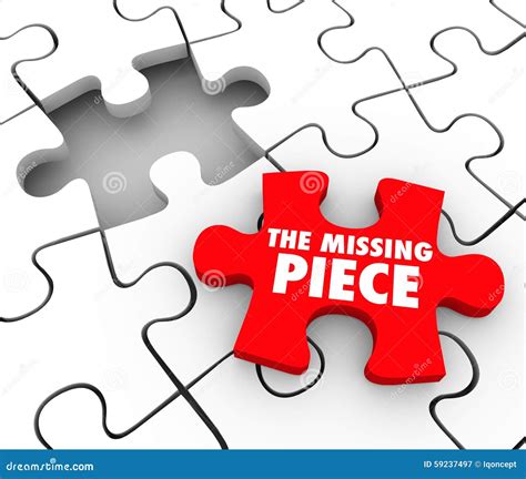 The Missing Piece Found Puzzle Complete Finishing Finding Lost F Stock