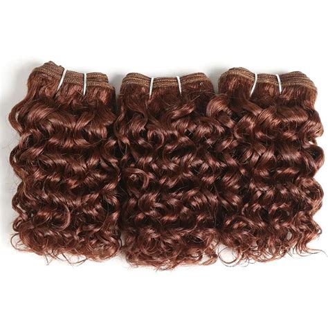 Tissage En Lot Br Silien Naturel Ondul Brun Rouge Tre Extensions De