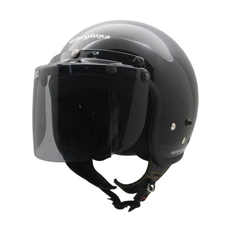 Jual Helm Cargloss Black Glossy With Flat Visor Bogo Bubble Visor