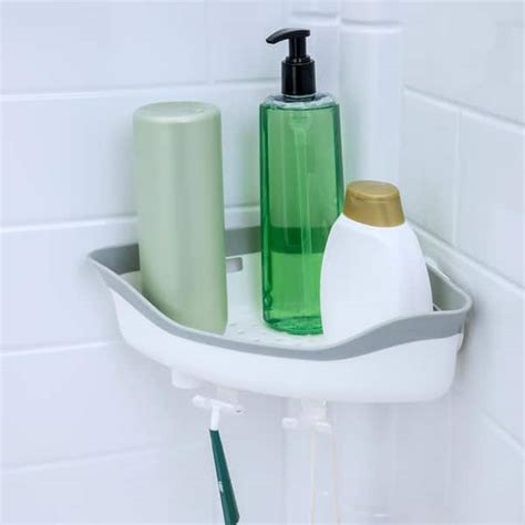 Slipx Solutions Patented Suction Cup Corner Shower Basket Caddy With 2